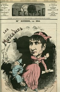 Portret van Roselia Rousseil, een Franse zangeres, ze speelde in de Comédie Française. Omslag in 