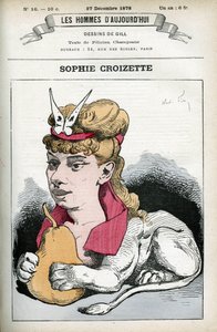 Portret van Sophie Croizette, Franse theateractrice. Karikatuur door Gill, Parijs.