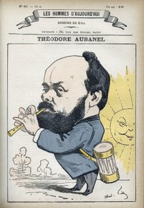 Portret van Theodore Aubanel (1829-1886), Franse drukker en Provençaalse dichter. Cartoon door Gill, Parijs. door Andre Gill