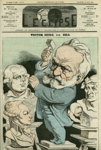 Portret van Victor Hugo (1802-1885), Franse man van letters en politicus. Omslag in 
