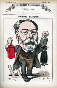 Portret van Victor Poupin (1838-1906), Franse politicus. Cartoon door Gill, in 