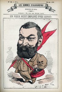 Portret van Yves Guyot, Franse politicus, publicist en econoom. Cartoon door Gill, Parijs door Andre Gill