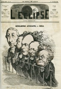 Enkele advocaten, Emmanuel Arago (1812-1896), Leon Gambetta (1838-1882), Jules Grevy (1807-1891), Laurier en Adolphe Cremieux (1796-1880)