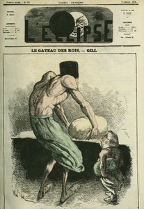 De taart van de koningen, een kneedt het deeg, de ander houdt de boon vast. Omslag in 