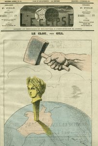 De spijker, een karikatuur over de republiek die een citaat van Alexandre Dumas Fils illustreert: 