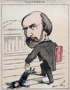 Wladimir Gagneur (1807-1889) Fourierist en socialistisch econoom, afgevaardigde van de Jura (1873) - Cartoon door Andre Gill in 