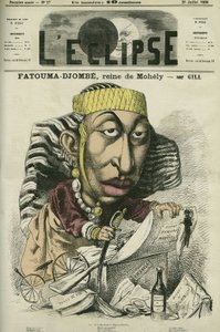 Zombe-Fatoum (1836-1878), Koningin van Moheli op de Comoren, op bezoek in Frankrijk in 1868. Ze wordt ook Djombe-Fatouma of Jumbe Fatouma of Jumbe Fatima genoemd. Omslag in 