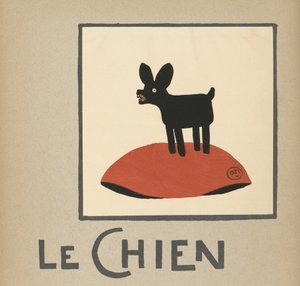 Le Chien, kinderillustratie van een zwarte hond