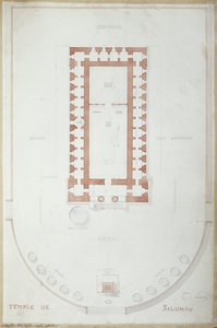 Plan van de Tempel van Salomo in Jeruzalem, midden 19e eeuw door Andre Lenoir