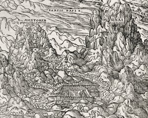Bergachtig gebied van de Sinaï, gravure door Andre Thevet, Parijs, Frankrijk door Andre Thevet