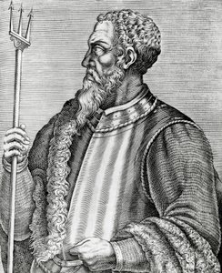 Portret van Andrea Doria (1466-1560), Italiaanse admiraal en politicus, gravure uit Les Vrais pourtraits et Vies des Hommes illustres