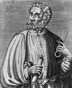 Portret van Ferdinand Magellaan, Portugese navigator, gravure door Andre Thevet uit Ware portretten en levens van Illustere mannen door Andre Thevet