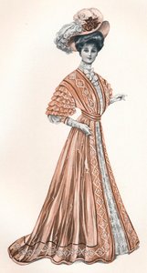 Een catalogusillustratie van een Edwardiaanse dame, ca. 1908