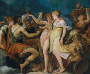 Het Huwelijk van Cupido en Psyche, c.1550 door Andrea Schiavone
