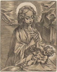 Madonna en kind, 1591-93 door Andrea Andreani