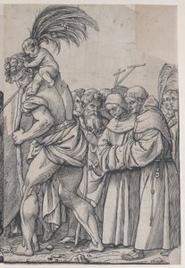 Sectie H: Sint Christoffel die het Christuskind draagt, uit De Triomf van Christus, 1836