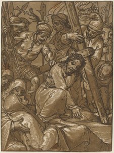 Het Dragen van het Kruis, 1580s door Andrea Andreani