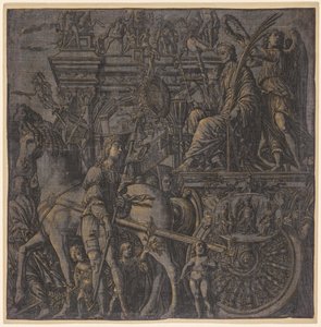 De triomf van Julius Caesar: Caesar Triumphant, 1593-99 door Andrea Andreani