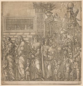 De Triomf van Julius Caesar: Processie van Mannen, Vrouwen en Kinderen door Andrea Andreani