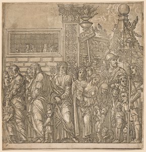 De Triomf van Julius Caesar: Processie van Mannen, Vrouwen en Kinderen, 1593-99 door Andrea Andreani