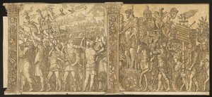 De triomf van Julius Caesar [nr.1 en 2 plus 2 kolommen], 1599 door Andrea Andreani