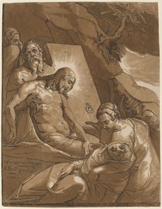 De graflegging door Andrea Andreani after Raffaello Motta