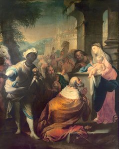 De aanbidding der wijzen (detail) door Andrea Casali