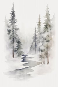 Rustige winterbeek in het bos