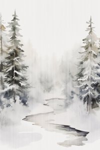 Besneeuwde bosbeek