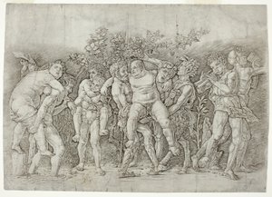 Bacchanaal met Silenus door Andrea Mantegna