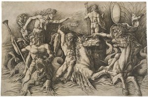 Strijd van de zeegoden door Andrea Mantegna