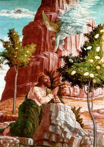 Christus bidt in de Hof van Olijven (detail) door Andrea Mantegna