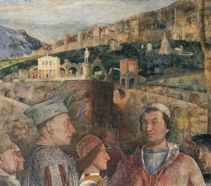 Detail van fresco in Bruidssuite door Andrea Mantegna
