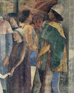 Frederik III van Habsburg, Christiaan I van Denemarken en Federico I Gonzaga, detail van de Ontmoetingsmuur door Andrea Mantegna
