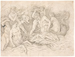 Strijd van de zeegoden, rechterhelft door Andrea Mantegna