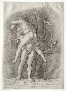Hercules en Antaeus, 1400s door Andrea Mantegna
