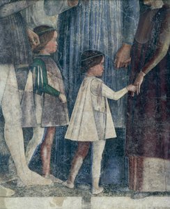 Sigismund en Francesco II Gonzaga, detail van de Ontmoetingsmuur door Andrea Mantegna