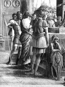 St. Jacobus de Meerdere voor koning Herodes Agrippa (detail) door Andrea Mantegna