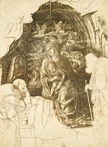 Studie voor Aanbidding der Wijzen door Andrea Mantegna