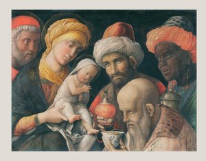 De aanbidding der wijzen, ca. 1500 door Andrea Mantegna