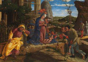 De Aanbidding der Herders door Andrea Mantegna