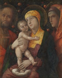 De Heilige Familie met Sint Maria Magdalena door Andrea Mantegna