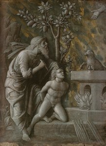 Het offer van Isaac, ca. 1490-1495 door Andrea Mantegna