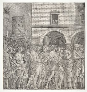 De Triomfen van Caesar: De Senatoren, 1400s door Andrea Mantegna
