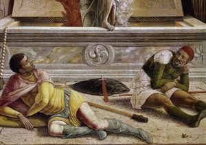 De opstanding, detail van de predella van het altaarstuk van San Zeno