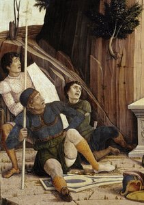 De opstanding, detail van de predelle van het altaarstuk van San Zeno door Andrea Mantegna