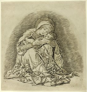 Maagd en kind door Andrea Mantegna