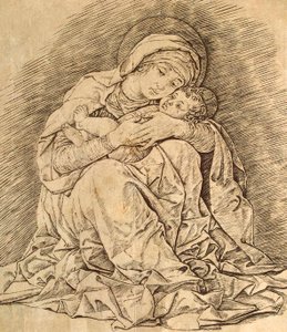 Maagd en kind door Andrea Mantegna