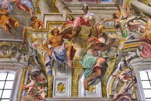 Afrika, (detail) van de allegorieën van de continenten door Andrea Pozzo