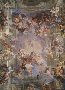 De heilige Ignatius in de glorie door Andrea Pozzo